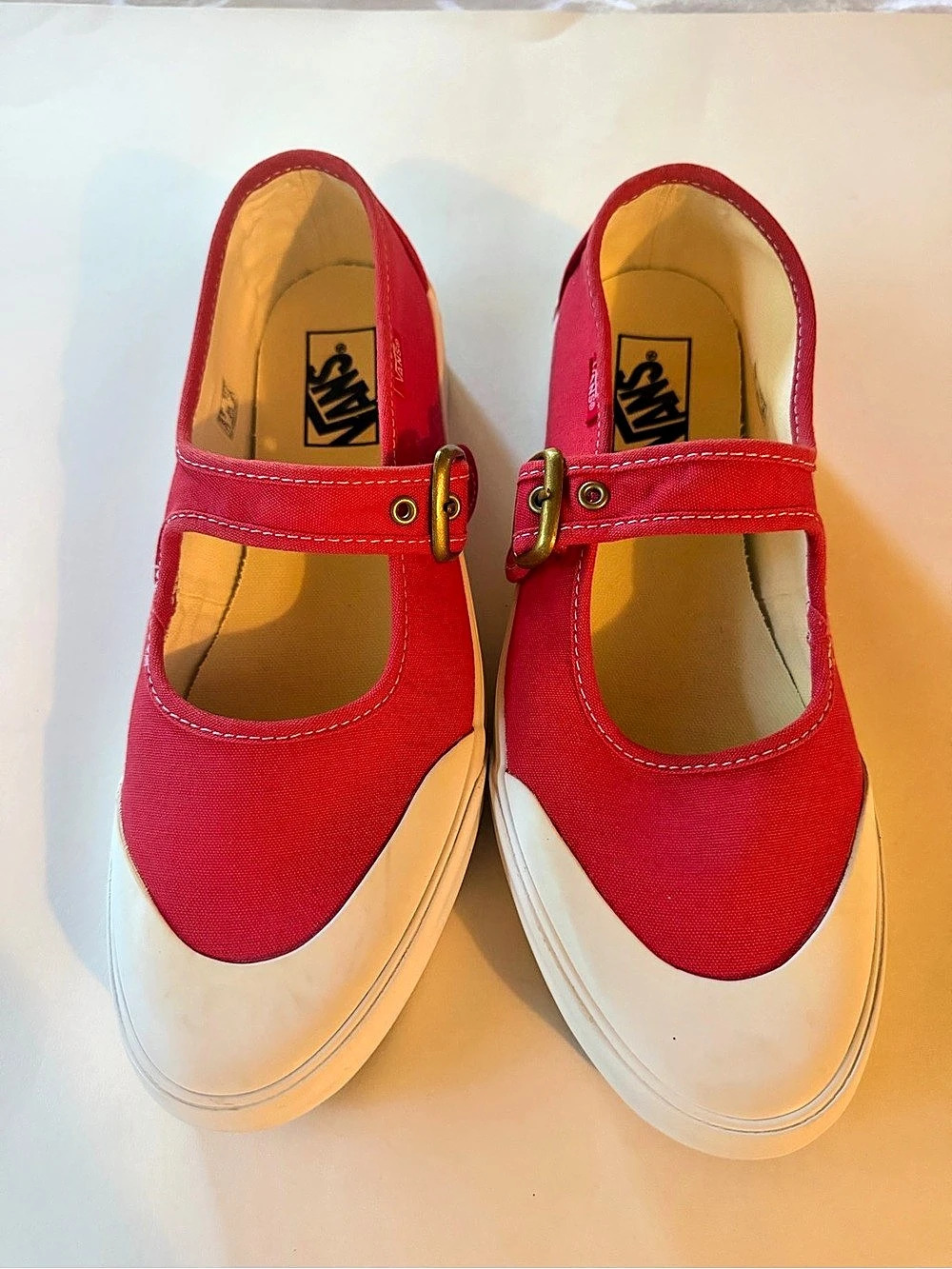 Vans Red & White Mary Jane Sneakers women’s US 10